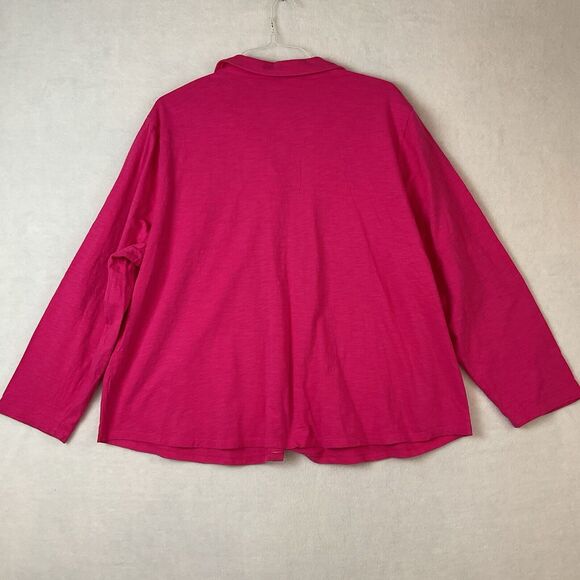 Talbots Plus Shirt Womens 3X Pink Knit Button Front Collar Long Sleeves Casual - Picture 5 of 9